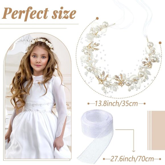 Flower Girl Headbands Rhinestone Crystal Wedding Hair Accessories for Girls - Picture 6 of 7